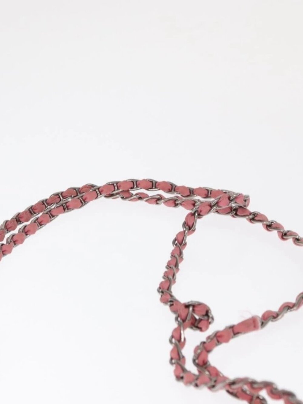 PRADA Gathered Chain Shoulder Bag Nylon Pink Silver Auth 161419 - Picture 9 of 16